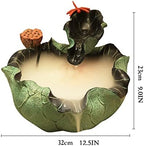 Lingula Waterfall Fountain Waterfall Fountain Lotus Leaf Resin Tabletop Fountain Decoration Indoor Flowing Water Decoration Fountain Decorative Tabletop Fountains - Image 2