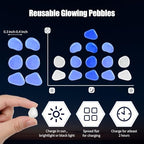 Sasylvia 12000 Pcs Glow in the Dark Pebbles Outdoor Aquarium, White - Image 3