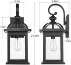 Darkaway 2pcs Outdoor Lights Fixtures Wall Mount, Large 22inch Outdoor Wall Sconce Lights with Seeded Glass Waterproof Outside Exterior Lights Fixture for House Front Porch Patio - Image 3