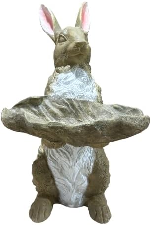 Magnesium Oxide Bunny Statue Hand-Painted Rabbit Sculpture Garden Lawn Ornament by Unknown