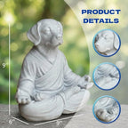 OLOMA Solid Concrete Meditating Dog Statue Heavy Stone Dog Sculpture Durable Outdoor Indoor Lawn Patio Decorative Garden Accent Statement Decorative Garden Accent Feature - Image 2