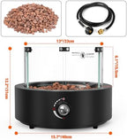 15.7" Propane Gas Fire Pit Side-Mounted, Portable Tabletop Fireplace, FP038 - Image 2
