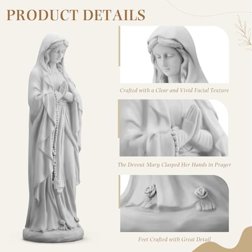 29.9" Virgin Mary Praying Statue Outdoor Garden Decor - Image 7