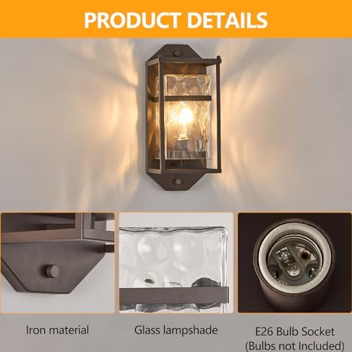 Brown Outdoor Wall Sconce,Waterproof Exterior Lighting Fixture - Image 4