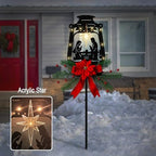 WAIU Solar Powered Metal Nativity Scene Garden Stake, Waterproof Outdoor Christmas Silhouette Yard Decor - Image 2