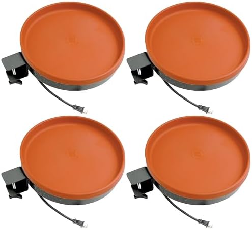 Farm Innovators BD-75 All-Season 3-in-1 Outdoor 14-Inch Heated Birdbath with 3 Mounting Options, 75 Watts, Terracotta (4 Pack) by FarmInnovatorsInc
