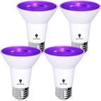 4 Pack BlueX LED PAR20 Flood Purple Light Bulb - 8W (65Watt Equivalent) - Dimmable - E26 Base Purple LED Lights, Party Decoration, Porch, Home Lighting, Holiday Lighting, Flood Lights by BluexBulbs