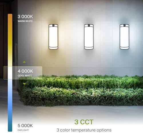 ASD LED Outdoor Sconce Lights, Motion Sensor 3000K 4000K 5000K Black 2 Pack - Image 7