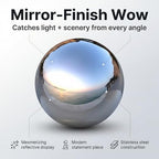 Lulu Decor, Size 16 Silver Stainless Steel Gazing Mirror Ball, Smooth Reflective Shiny Garden Decoration Globe - Image 2
