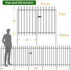 Decorative Metal Garden Fence with Gate 36" x 10', Dog Fence Outdoor - Image 3