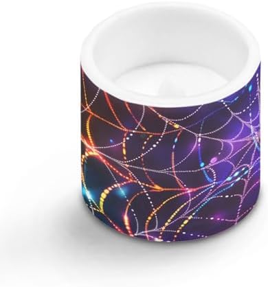 4Pcs Flickering Flameless Candles with Timer Battery Operated Candles with Remote Halloween Colorful Spider Web LED Pillar Tea Lights for Living Room Home Decoration - Image 2