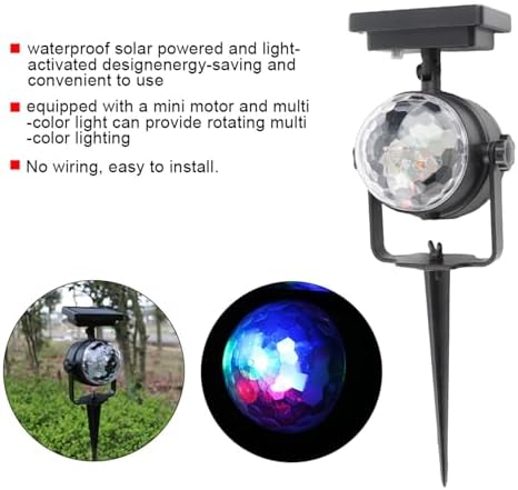 Outdoor Solar LED Fairy Spotlight Projector Lamp, Multi - Color Rotating Christmas Party Light with Ground Peg, Solar - Powered for Garden Yard Holiday - Image 3