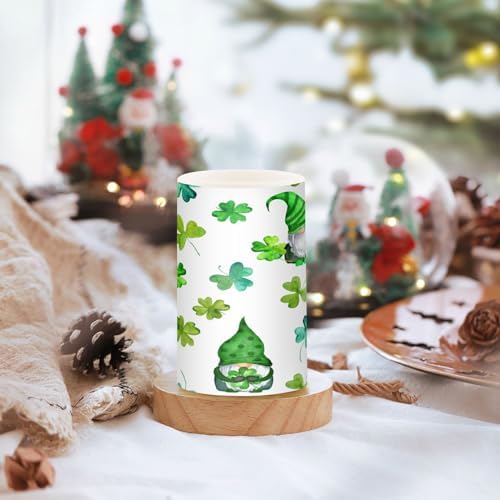YETTASBIN St.Patrick's Day Gnome Flameless Candles with Remote Control and Timer, Adjustable Brightness Long Lasting Battery Operated LED Pillar Candles for Indoor Outdoor Party Home Decor, 2 Pack - Image 5