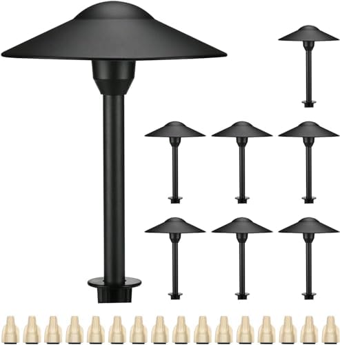 Lumina Lighting® 4W Landscape Lighting 12V Landscape Lights Low Voltage Landscape Path Lights Warm White Waterproof Outdoor Replaceable G4 LED Bulb for Garden Pathway Lawn Yard (Black) (8-Pack) by LuminaLighting%C2%AE