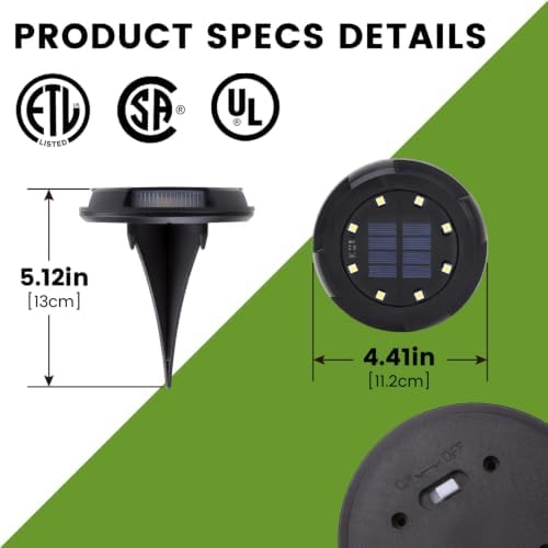 8 Pack Solar Ground Lights Uplight Sidelight 4000K Driveway Lights - Image 5