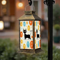 Solar Lantern Outdoor Waterproof Mid Century Black Cat Retro Modern Abstract Geometric 1950s 1960s Garden Decor LED Solar Lights Hanging/Tabletop Lamp Gifts for Women Mom for Outside Yard Patio by DERUINVAIO