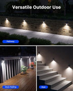 4 Pack Metal Solar Fence Lights Cool White Lamp with Motion Sensor - Image 5