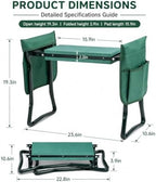 Garden Kneeler and Seat, Foldable Kneeling Stool with Thicker EVA Foam Pad, Heavy Duty Bench with Tool Pouch, Gifts for Outdoor Gardening, Fishing, Green, Arbor Day Gift - Image 2