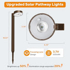 APONUO 12 Pack Solar Pathway Lights Outdoor, 3 Color Temperatures Selectable CCT, Focused Ground Spot Lens, Brighter Up to 12 Hrs IP65 Waterproof Path Lights for Walkway Driveway Yard Garden, Brown - Image 4