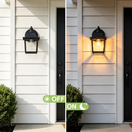 LIT-PaTH Outdoor Wall Light Fixture, Antirust Aluminum Glass, Black 2 Pack - Image 4