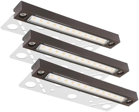 GKOLED 6.8 Inches LED Hardscape Lights, Low Voltage Retaining Wall Light Waterproof, 12V AC/DC Landscape Lighting, 1.5W 2700K, Classic Step Lights Outdoor, Die-cast Aluminum Housing (Pack of 3) by GKOLED