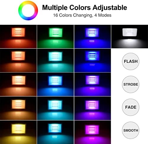 30W LED RGB Flood Light, Dimmable Color Changing Spotlights with Remote Control, IP67 Waterproof Outdoor Security Lights 16 Colors 4 Modes Decorative Lamp for Landscape Party Stage, 2 Pack - Image 2