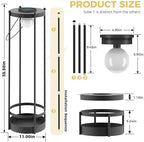 Outdoor Solar Floor Lamp with Plant Stand 2 in 1 Heavy-Duty Metal Flower Pot for Real/Fake Flowers, Adjustable Height, Waterproof Dusk to Dawn, Standing Light for Patio, Yard, Garden (35.5"H - 1Pack) - Image 4