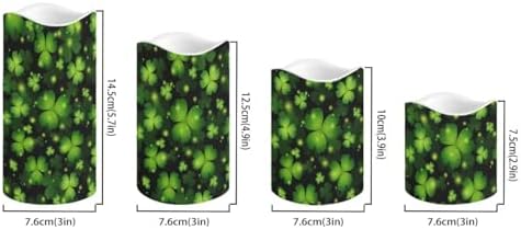 Green Leaf Pattern Flameless Candles LED Pillar Candles Battery Operated Candles with Remote and Timers Color Changing Electric Fake Plastic Candles St. Patrick's Day Decor - Image 2