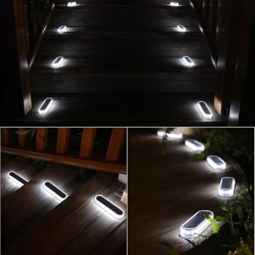 Solar Powered Driveway Lights, 8 Pack Solar Dock Deck Lights Outdoor-White - Image 6