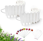 Wood Garden Edging, 9" H x 8 Ft L, 2 Pack, White Garden Fence by YPshuye