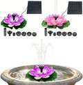 2Pcs Solar Floating Fountain with Christmas Lights Spray, Square Solar Bird Bath Fountain for Garden Pond, Floating Lotus Fountains Outdoor Water Feature by Unknown