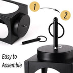 24" 19" Large Decorative Lanterns, 2 Pcs Black Floor Lanterns with Candles - Image 4