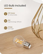 Gold Table Lamp Set of 2, Small Bedside Lamps Set of 2, 2700K LED Bulb Included, Gold Metal Base & White Linen Lampshade, Modern Nightstand Lamps for Bedroom, Living RoomDCW06TLP205 - Image 3