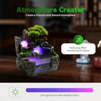 Tabletop Waterfall Fountain, 13W Mini Waterfall Rockery Tabletop Decor Rockery Water Fountain Desktop Color Changing Night Light for Bedroom Office Home Decoration (Clear + Green) - Image 4
