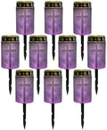 Poceacles Cross Solar Lights Pack of 10 Waterproof Solar Garden Lights Cemetery Solar Outdoor Lights Outdoor Stake Automatic Solar Lantern for Cemetery Grave Decoration, Cross Galaxy Violet by Poceacles