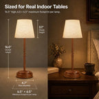 Cordless Table Lamps 2 Pack, Rechargeable Battery Operated Lamps, Wood - Image 5