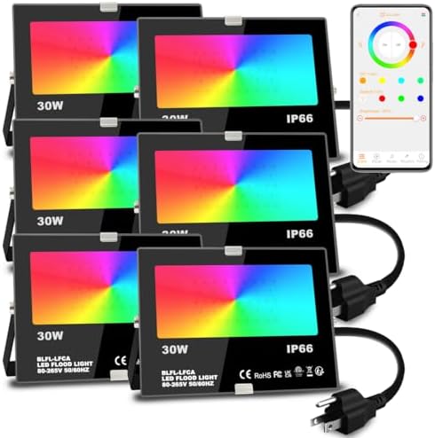MELPO Led Flood Light 30W, 300W Equivalent Outdoor Color Changing Lights by MELPO