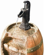 Teamson Home Vintage Barrel Waterfall Fountain with Pump for Outdoor Patio Garden Backyard Decking, 33 Inch Height, Wood - Image 5