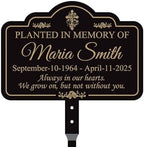 Planted in Memory Of Yard Sign with 16" Stake, Personalized Grave Marker Plaque, Rust-Free Aluminum Memorial Garden Sign - Image 5