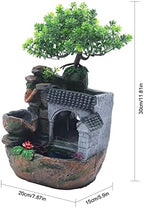 Gdrasuya10 Indoor Water Fountain, Small Tabletop Waterfall Fountain, Rockery Ornament with LED for Office Home Bedroom - Image 3