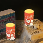Christmas Santa Claus Flameless Candles with Remote Green Battery Operated Candles with Timer Pack of 2 Snowman LED Pillar Lights for Home Decorations - Image 6