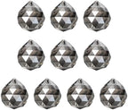 Crystal Ball Prisms, Sun Catcher Hanging Prism Sun Catcher Pendant 44mm / 1.73Inch & 10 Pack & Smoky Gray-Fitting for (Outdoor/Indoor/Windows/DIY Decor/Feng Shui/Chandelier) by YELARXI