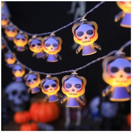 CAKERS Creative Halloween Fairy Lights|Warm White Light Novelty String Lights|Led Hanging Copper Wire Lights|Night Lamps for Party Home Office Decor,D,3m(9.8ft)-20LED-Battery by CAKERS