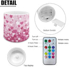 Set of 4 Flameless Candles Valentines Day Stylish Pink Heart Battery Operated LED Candles with Color Changing Timer Remote Control Tea Lights for Wedding Home Decorations - Image 2