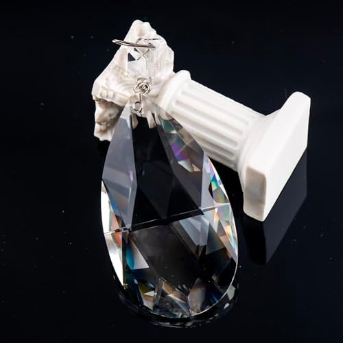 12pcs 76mm Clear Teardrop Crystal Chandelier Prisms Replacement Parts, Hanging Glass Beads for Chandelier Decoration,Suncatcher Fengshui Decoration (Clear Beads with Silver Plated Pin, 76mm(3.0")) - Image 5