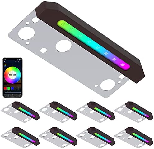 8-Pack Smart Hardscape Lighting, Retaining Wall Lights, 1.5W 7 Inch, IP65 Waterproof Step Light, 12V Low Voltage AC/DC, Soft White 2700K, Compatible with Alexa & Google Assistant by Woark