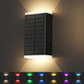 Solar Wall Light Outdoor , RGB & Warm White 8 Modes Dusk to Dawn Lighting Wall Sconce IP67 Waterproof Up and Down Solar Lights Outdoor Front Door Light for House, Garage, Porch, Doorway,Fence (1PACK) by UGDLUCK