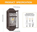 Brown Outdoor Wall Sconce,Waterproof Exterior Lighting Fixture - Image 3