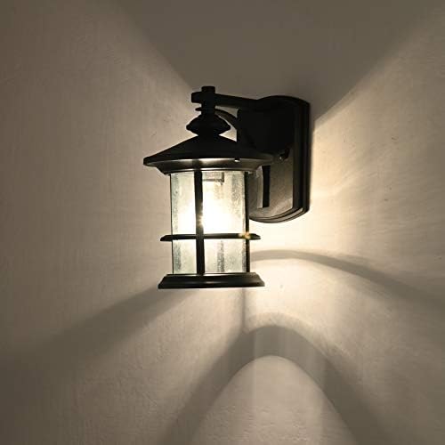 MICSIU 12.5" Modern Farmhouse Textured Black Outdoor Wall Light Fixture - Image 3