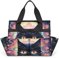 Boho Cat Garden Tool Bag Organizer Heavy Duty Flower Cat Gardening Tote Bag with 10 Pockets for Women Men Gardening Gifts by Home
